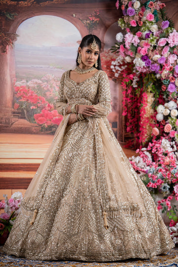 Champagne Dreams Art Deco Embellished Bridal Lehenga Choli