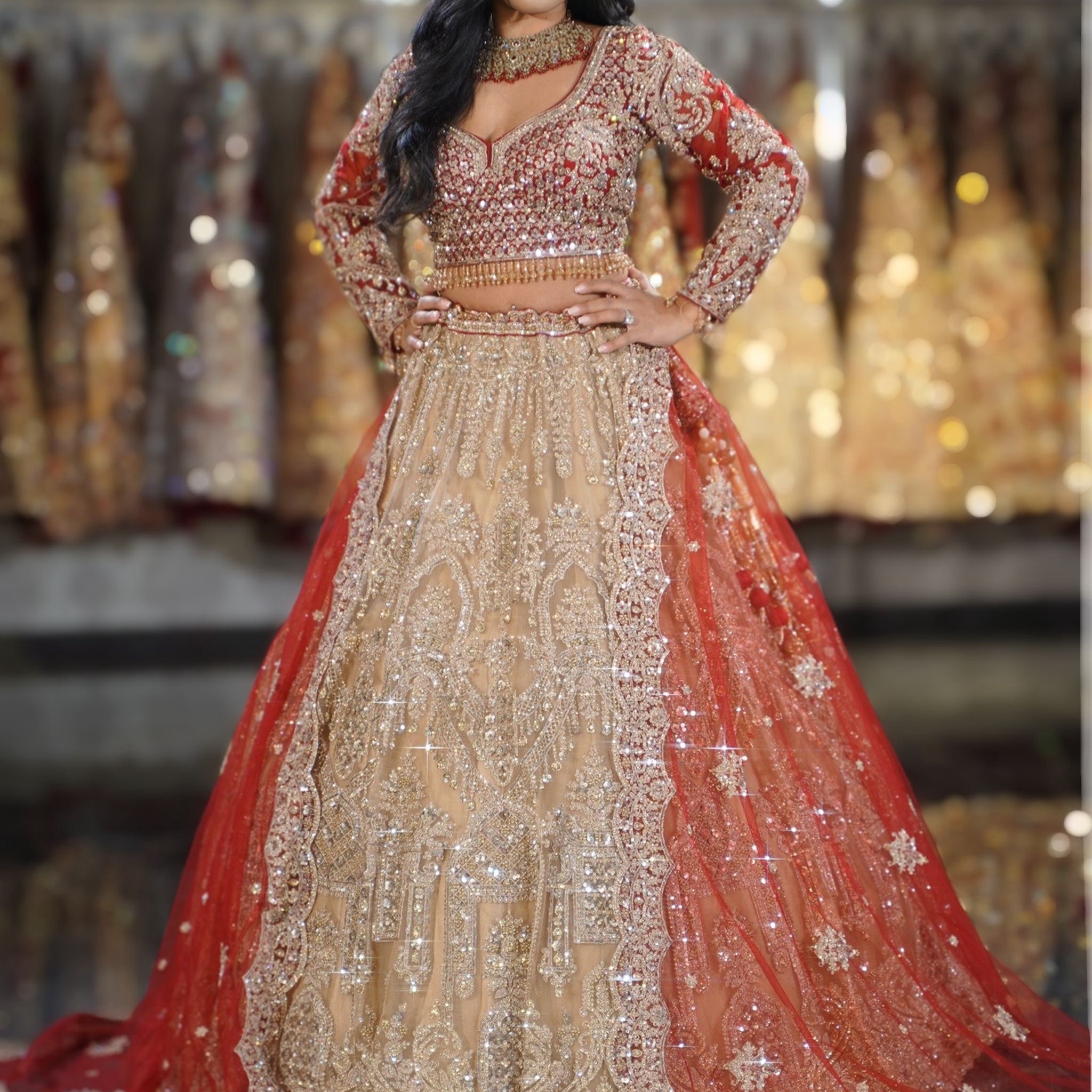Crimson & Gold Majesty Bridal Lehenga Set