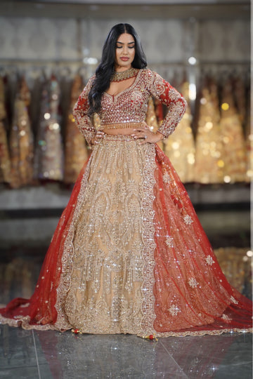 Crimson & Gold Majesty Bridal Lehenga Set