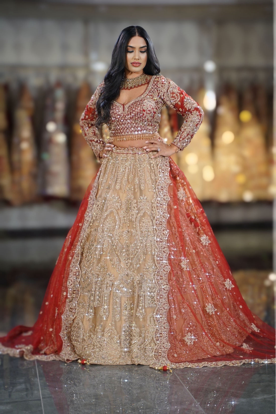 Crimson & Gold Majesty Bridal Lehenga Set