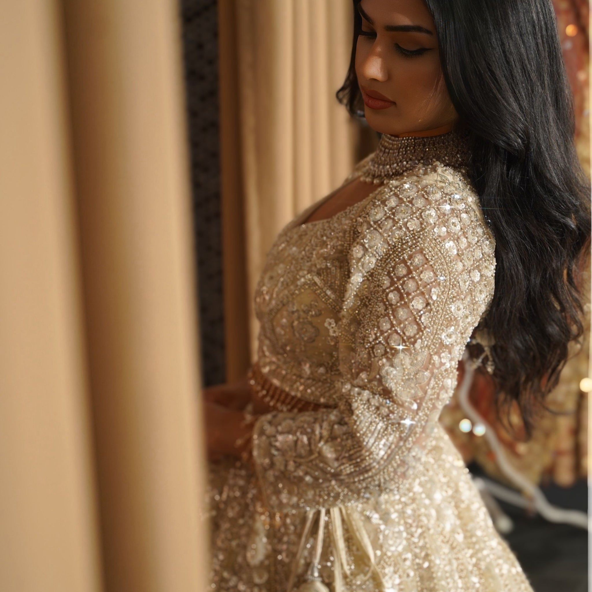 Ivory Silver Stardust Bridal Lehenga Set