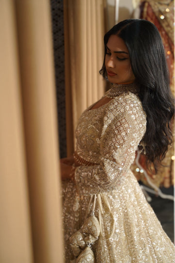 Ivory Silver Stardust Bridal Lehenga Set